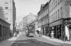 Horse drawn Tram, Shop Street, Galway. National Library of Ireland on The Commons Wikimedia Commons