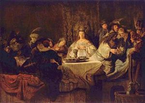 Samson's Marriage Feast - 1638 Rembrandt (1606-1669) The Yorck Project - Wikipedia.org