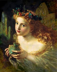Take the fair face of woman - oil on canvas Sophie Gengembre Anderson (1823 - 1903)