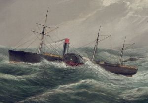 Detail from a lithograph of the United States Mail steamship SS Pacific (launched 1849). Day & Son (England), held at the Library of Congress Prints and Photographs Division Washington, D.C. USA. Sam Walters Wikimedia Commons