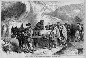Funeral in the Maamturk Mountains of Connemara, Ireland. Harper's Weekly June 1870