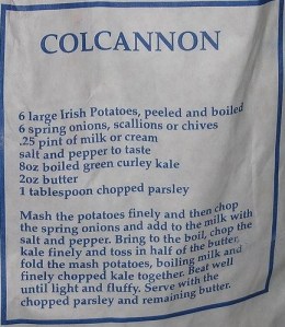 Colcannon recipe on bag of potatoes Photo: Sarah777 Wikimedia Commons