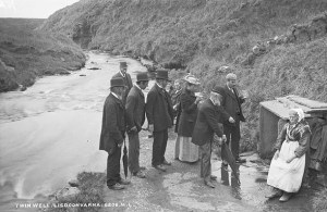 The Twin Wells on the banks of the River Aille at Lisdoonvarna c 1900 National Library of Ireland Wikimedia Commons