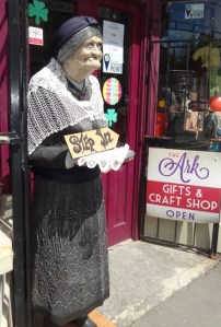 Agnes outside M. L. Ford's, Kinvara Photo: EO'D